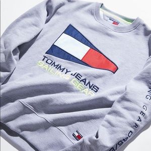 Tommy Jeans Sailing Neon Grey Crew Neck Sweatshirt